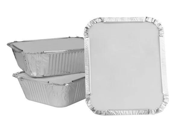 Foil tray on white background — Stock Photo, Image