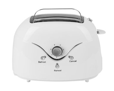 Beyaz bir arka plan üzerinde ekmek kızartma makinesi