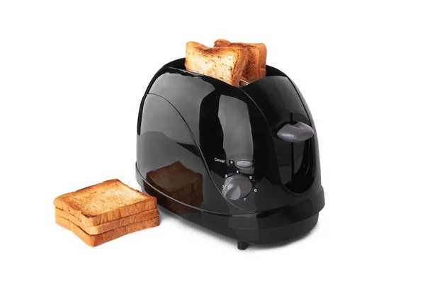 孤立的黑色烤面包机 — 图库照片