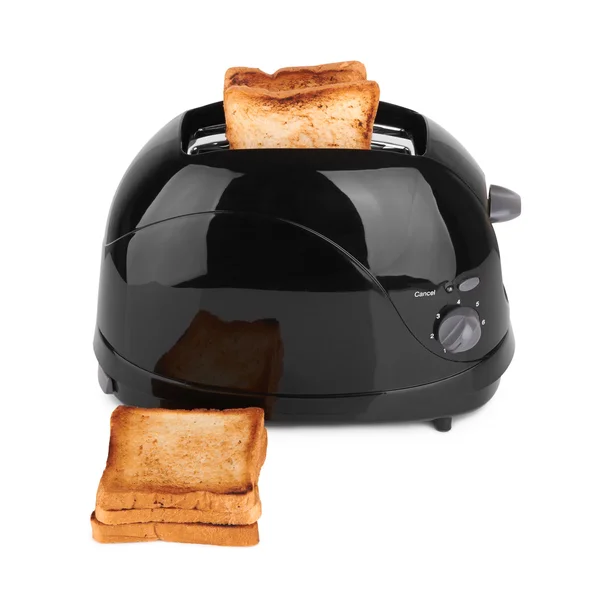 Schwarzer Toaster isoliert — Stockfoto