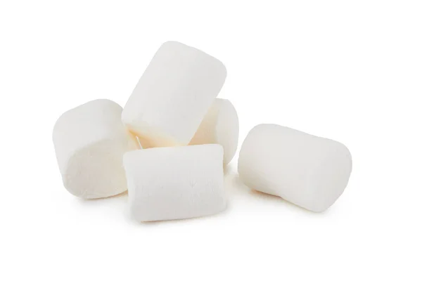 Haufen Köstlicher Marshmallows Isoliert Auf Weißem Hintergrund — Stockfoto