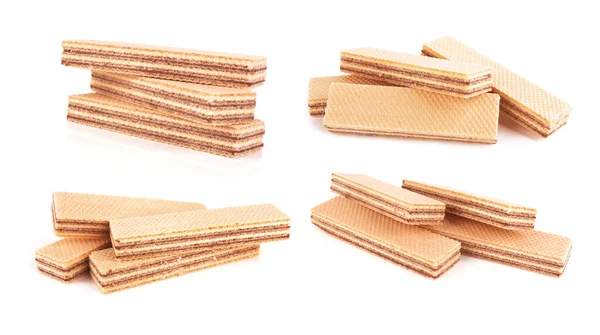 Beyaz arkaplanda izole edilmiş gofretler