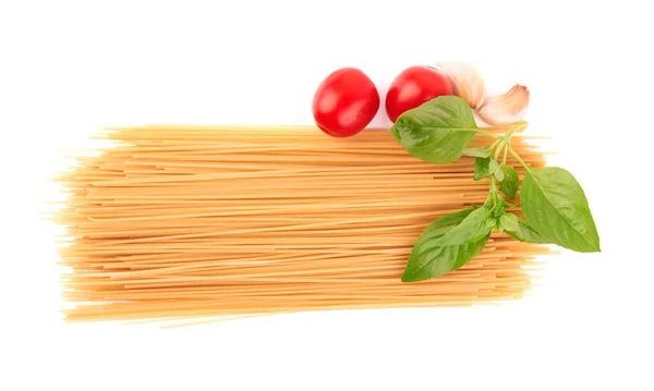 Rohe Spaghetti Isoliert Auf Weißem Hintergrund — Stockfoto