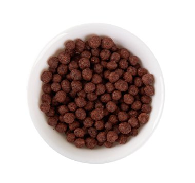 Beyaz arka planda izole edilmiş çikolata gevreği topları.