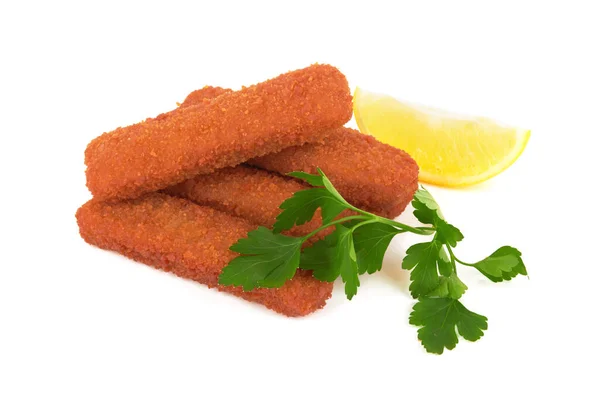 Fish Fingers Sticks Isolated White Background — Stock Photo, Image