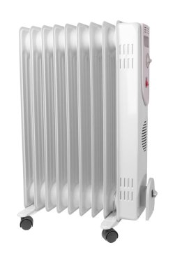 Beyaz arkaplanda elektrik taşıyıcısı izole edildi