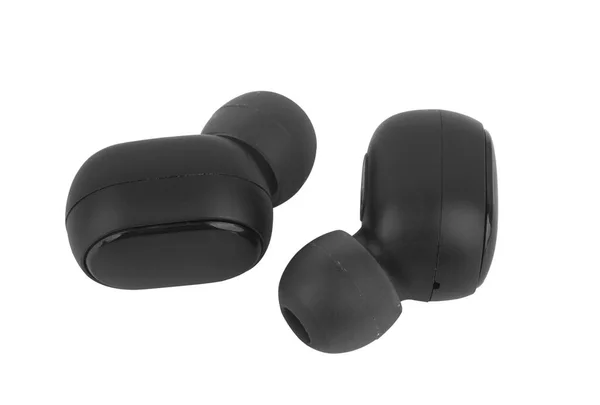 Black Wireless Headphones Isolated White Background — Stock Photo, Image