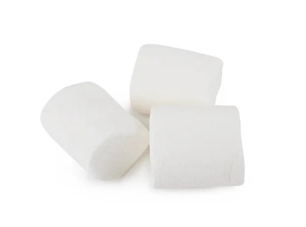 Σωρός Από Νόστιμα Marshmallows Που Απομονώνονται Λευκό Φόντο — Φωτογραφία Αρχείου