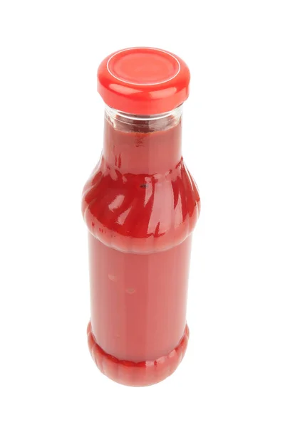 Бутылка Томатного Соуса Кетчупа Белом Фоне — стоковое фото