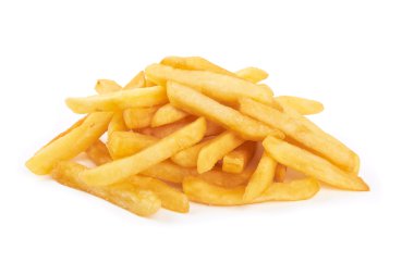 Beyaz üzerine kızarmış patates