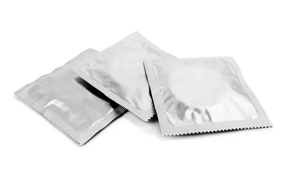 Condoms  on  white — Stock Photo, Image