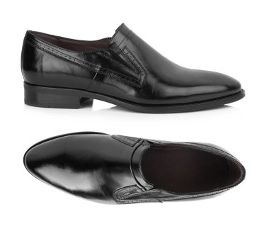 bir beyaz deri ayakkabı