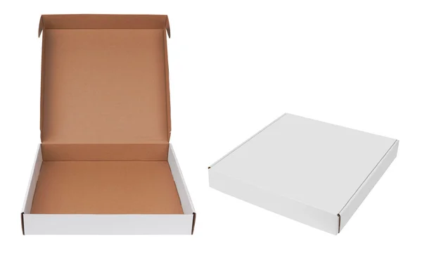 Caixa de papel em um branco — Fotografia de Stock