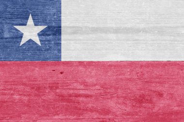 Bir ahşap tahta Şili bayrağı