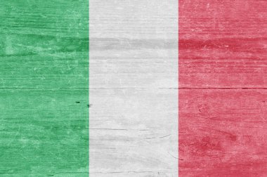 Bir ahşap tahta İtalyan bayrağı