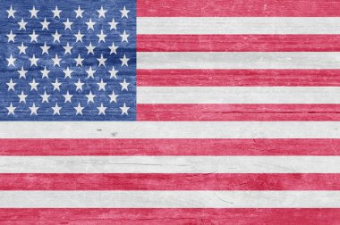 Amerika Birleşik Devletleri bayrağı bir ahşap tahta üzerinde
