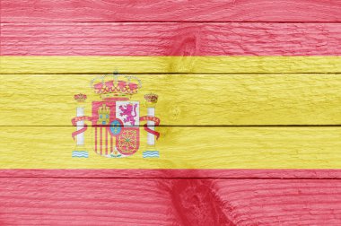 Bir ahşap tahta İspanya bayrağı