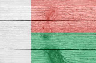 Bir ahşap tahta Madagaskar bayrağı