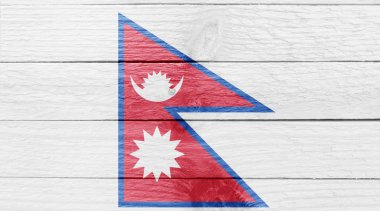 Bir ahşap tahta Nepal bayrağı