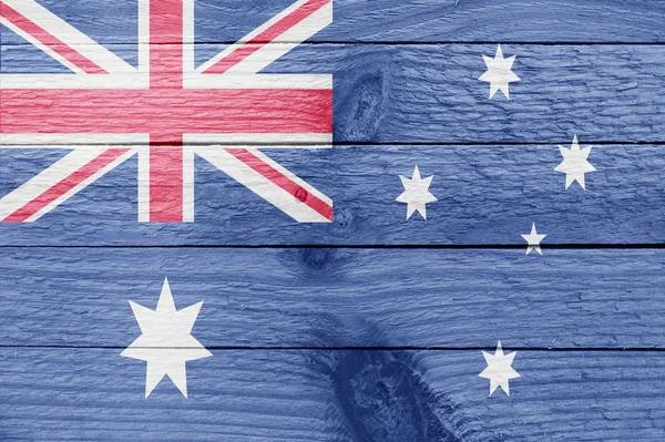 Australische Flagge auf einer Holzplanke — Stockfoto