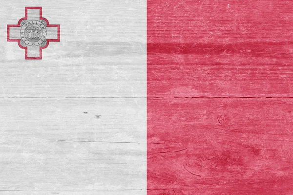Bandiera Malta su tavola di legno — Foto Stock