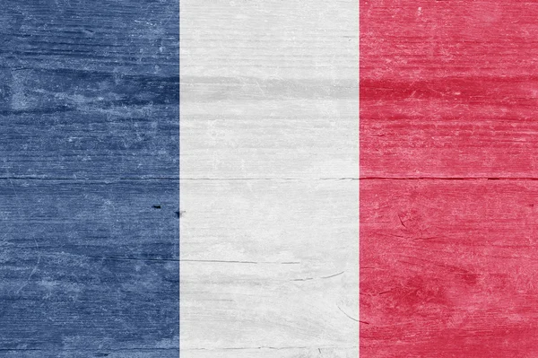 Flaga francuski na drewnianych deskach — Zdjęcie stockowe