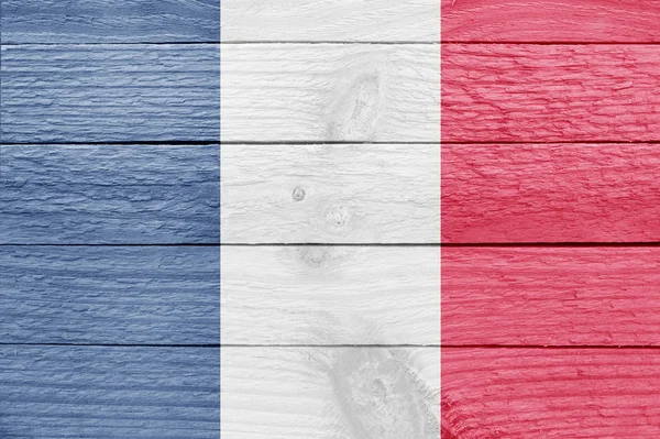 Flaga francuski na drewnianych deskach — Zdjęcie stockowe