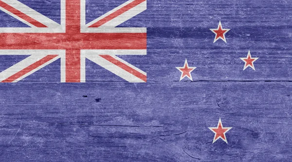 Neuseeland-Fahne auf einem Holzbrett — Stockfoto