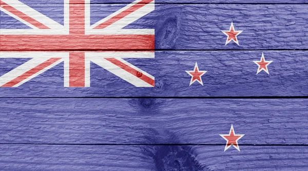 Neuseeland-Fahne auf einem Holzbrett — Stockfoto