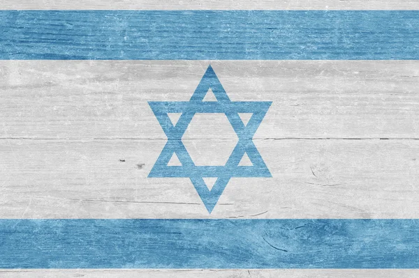 Israel flag on a wood plank — Stock Photo, Image