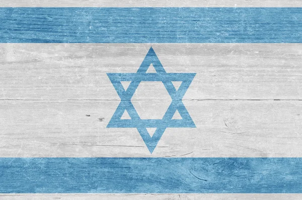 Bandera de Israel en una tabla de madera — Foto de Stock