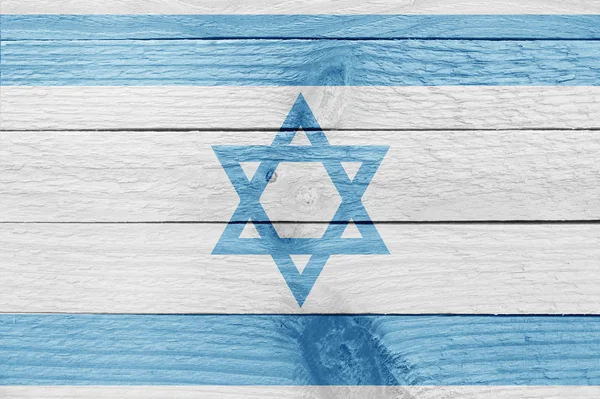 Bandera de Israel en una tabla de madera — Foto de Stock
