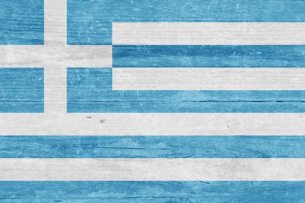 Greece flag on a wood plank — Stock Photo, Image