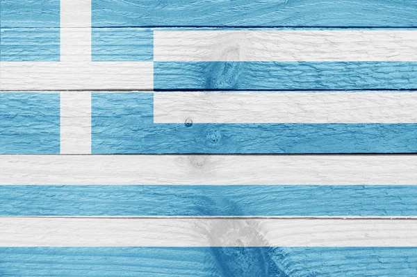 Greece flag on a wood plank — Stock Photo, Image