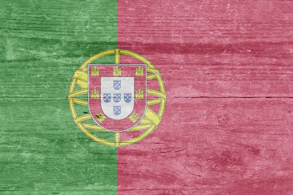 Portugal flag on a wood plank — Stock Photo, Image