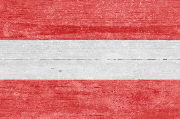 Österreich-Fahne auf Holzplanke Stockbild
