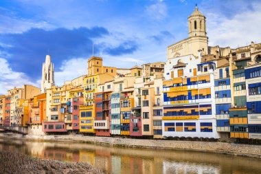 Girona - colorful town , Spain clipart