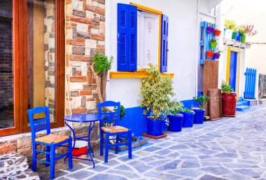 Yunanistan serisi - renkler sevimli Bar ve Taverna. Kos Adası
