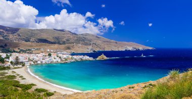 etkileyici manzaraları ve güzel plajları, Yunanistan - Andros Adası.