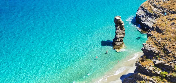 Turchese belle spiagge della Grecia - Andros, Tis Grias To Pid — Foto Stock