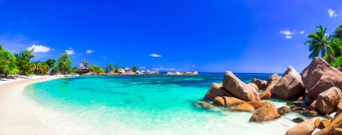 de Seyşeller, Praslin paradise plajları şaşırtıcı tropikal tatil.