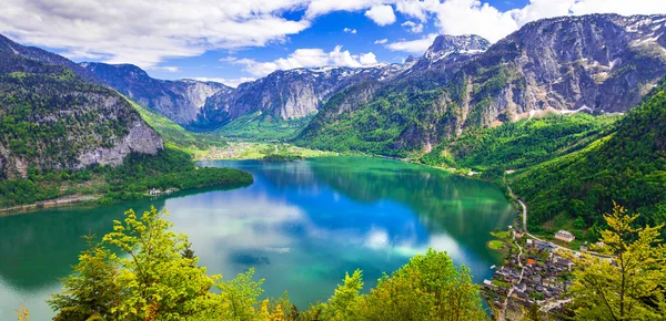 Doğada - Alp sahne ve göl güzellik Avusturya Hallstatt — Stok fotoğraf