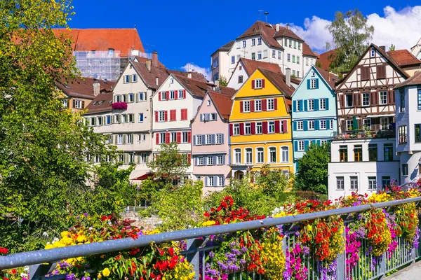 다채로운 꽃 마을 (바 덴-뷔르템베르크 독일 Tubingen) — 스톡 사진