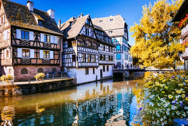 Romantic canals of beautiful Strasbourg, Alsace. France Stock Picture
