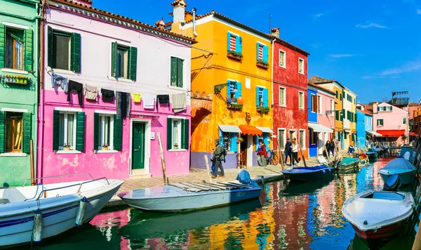 Traditional Fishing Town Village Burano Island Venice Italy Veneto 2020 — 图库照片