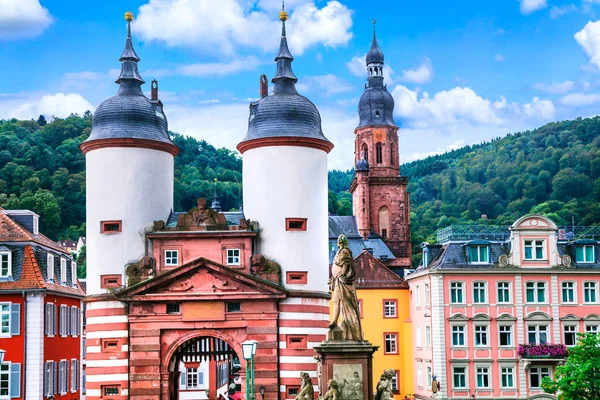 Zabytki Piękne Miasta Niemiec Średniowieczny Heidelberg — Zdjęcie stockowe