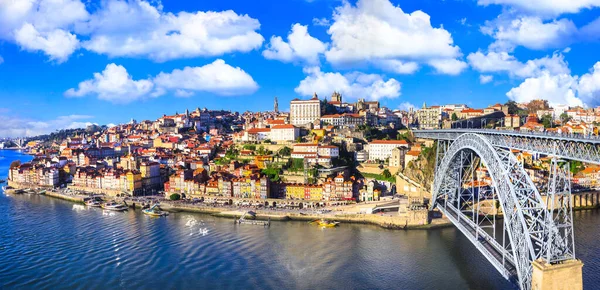 Beautiful Porto Town View Famous Bridge Luis Portugal Travel Landmarks — Stock Photo, Image