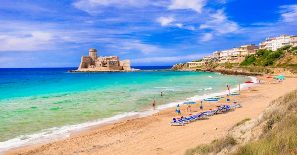 Італійські Літні Свята Castella Isola Capo Rizzuto Пляжі Замки Калабрії — стокове фото