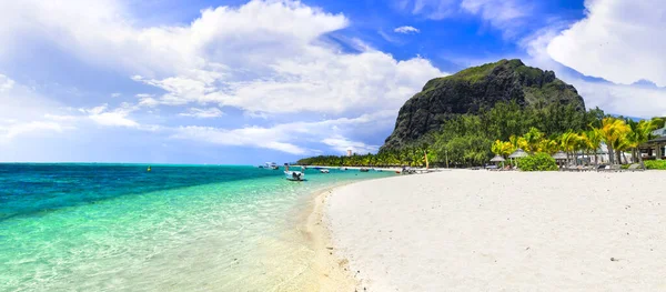 Vacaciones Relax Tropical Una Las Mejores Playas Isla Mauricio Morne — Foto de Stock