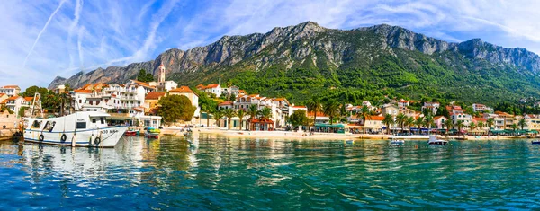 Escénica Costa Adriática Croacia Pintoresca Ciudad Costera Gradac Dalmacia Croacia — Foto de Stock